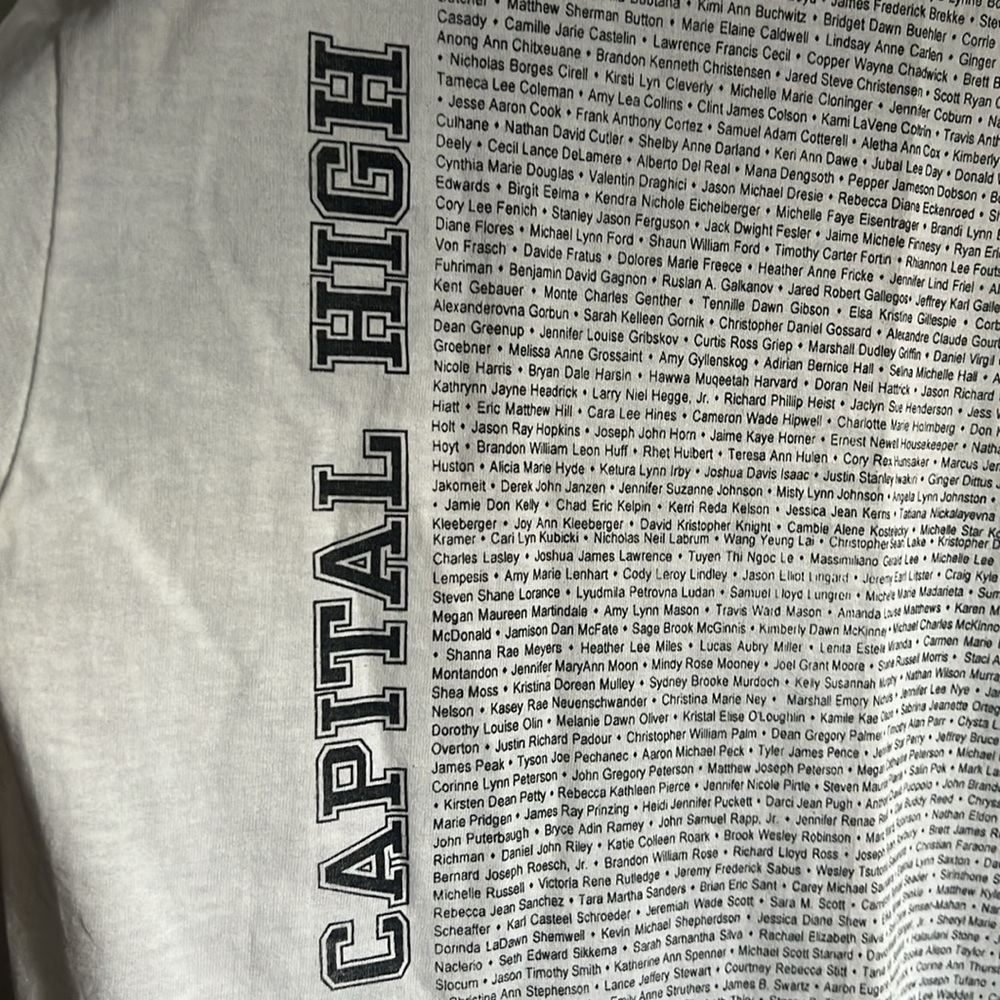 CHS Capital High class of ‘95 single stitch tee shirt Sz. Large - Picture 7 of 17